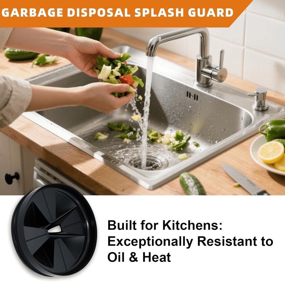 Garbage Disposal Splash Guard 3 3/8" for InSinkErator Evolution Series, Black