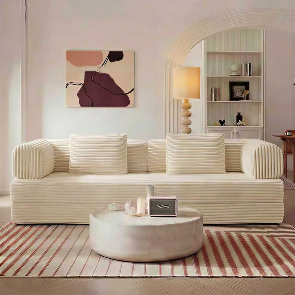 Compression Sofa,Convertible Floor Sofa Bed-with Pillow Back Support Armrest,Co
