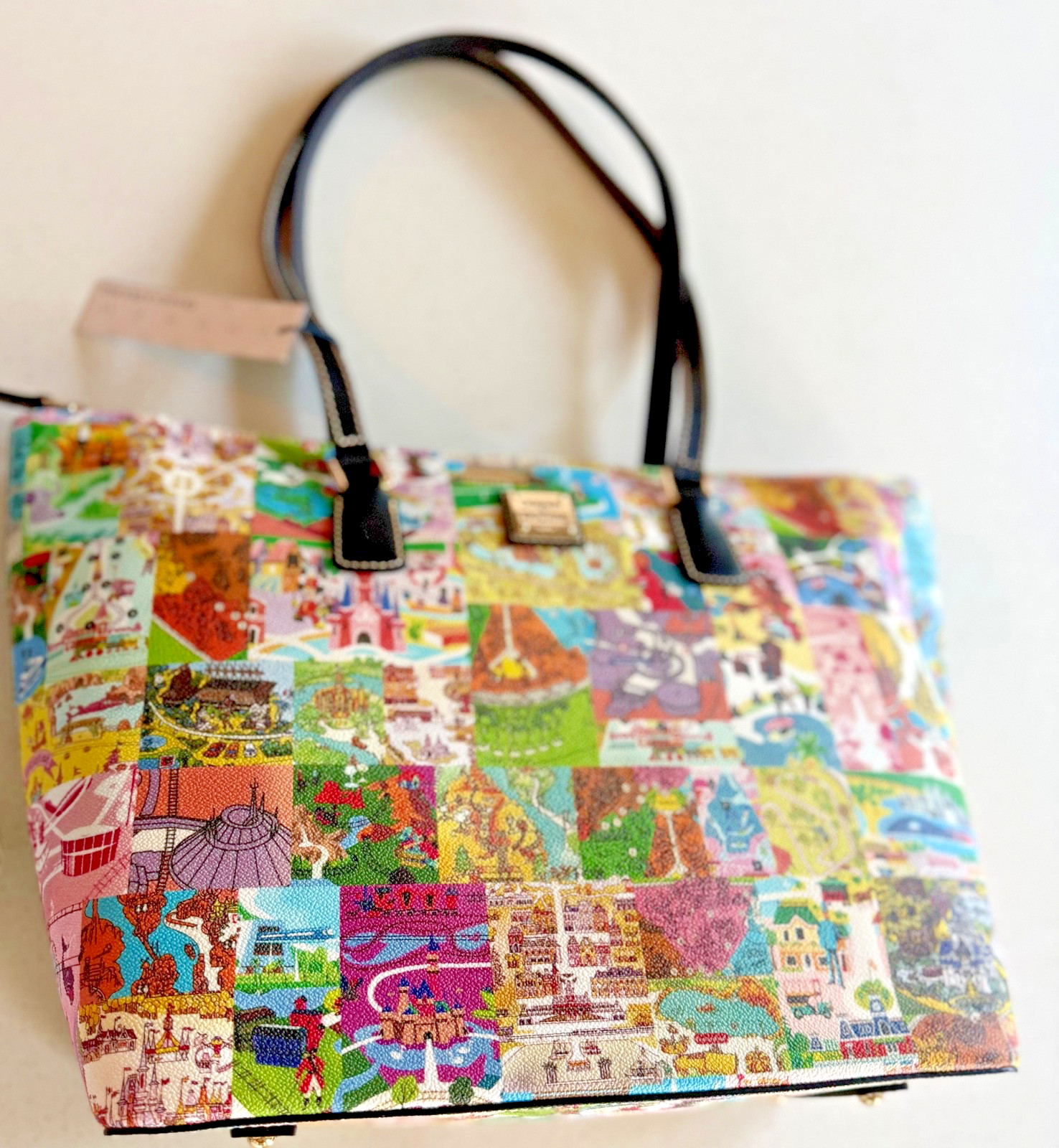 2026 Disney Parks Dooney & Bourke Vintage Park Maps Icons Tote Bag Purse