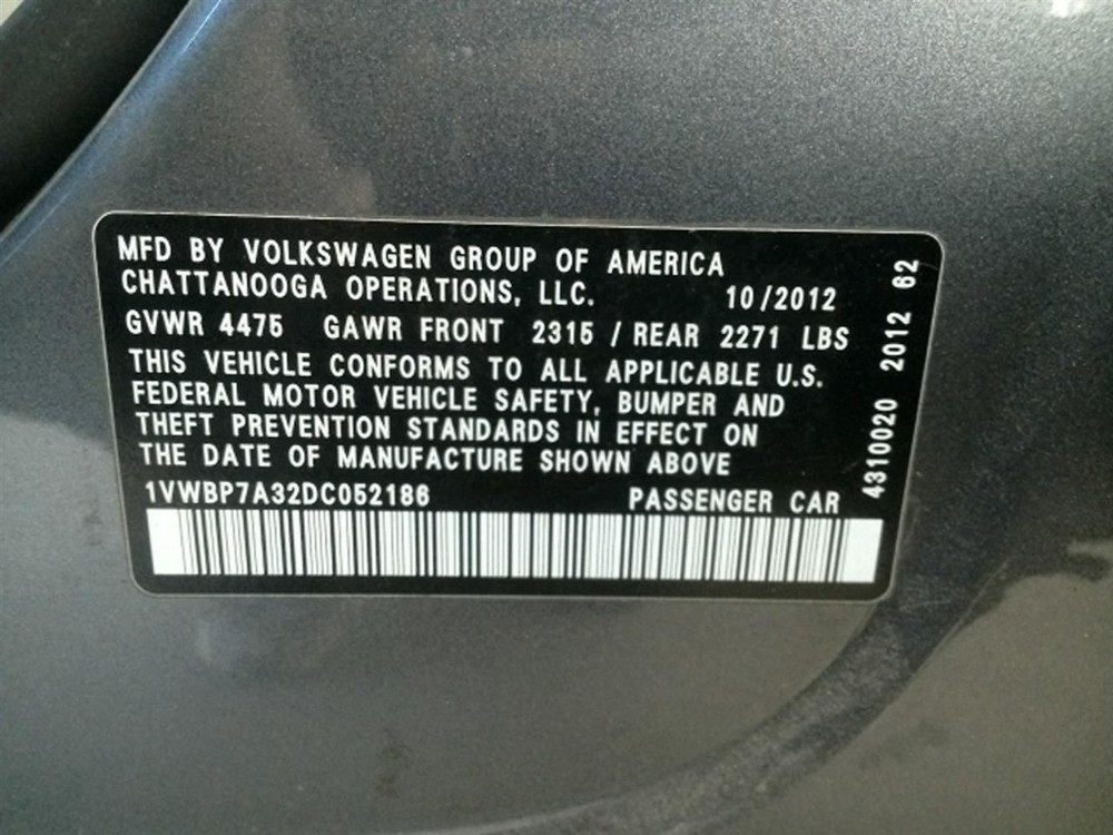 PASSAT 2013 Keys/Latches/Locks 104925627