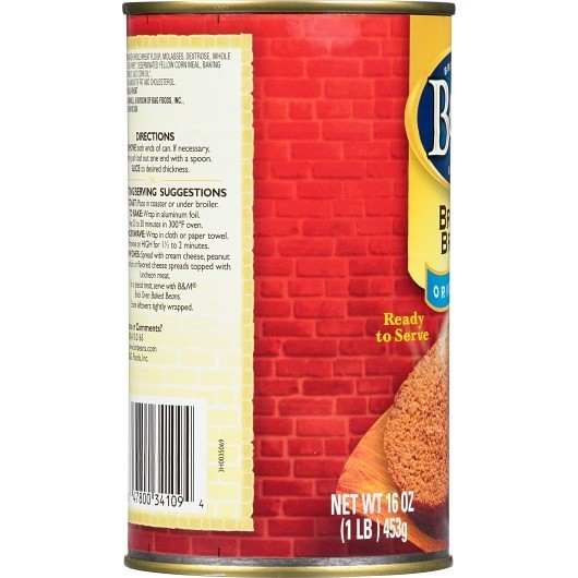 B&M Original Plain Brown Bread, 16 Ounces, 12 Per Case