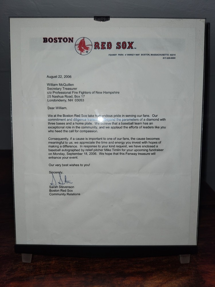 Mike Timlin Autograph Red Sox MLB Ball
