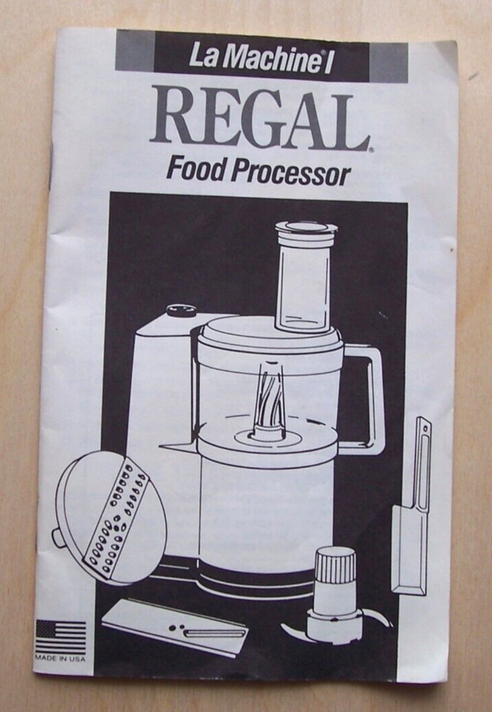 Regal La Machine I Food Processor Instruction Booklet Only
