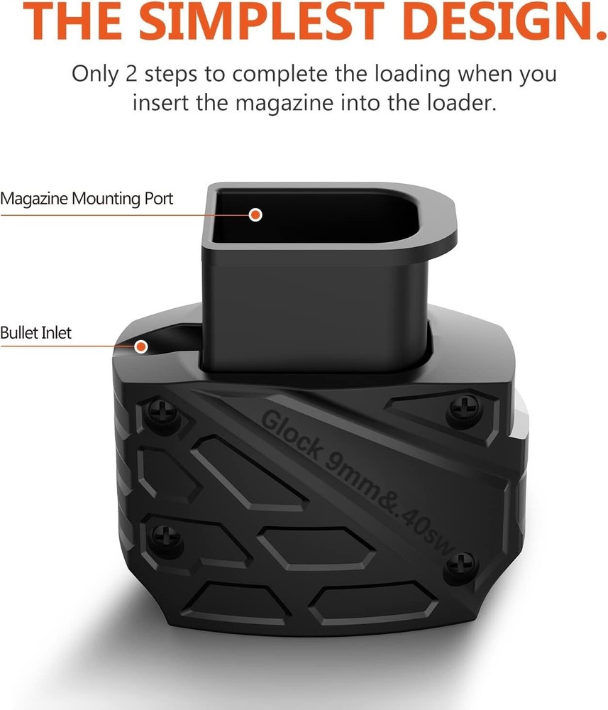 Gun Magazine Loader for Glock 9mm .40 Caliber Fast Easy Loading Tool