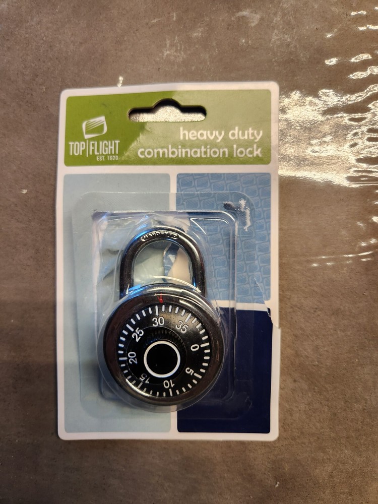 *NEW/OPEN BOX* TOP FLIGHT Heavy Duty Combination Combo Pad⚙Lock w/ 3-Digit Code