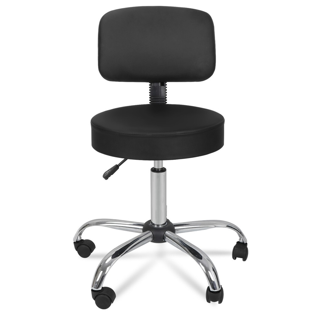 Rolling Swivel Salon Stool Chair Hydraulic with Back Support Adjustable Height