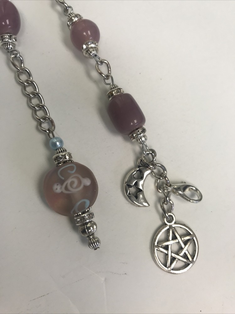 Purple Glass Pendulum Bracelet Crystal Spinners 367