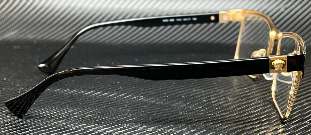 VERSACE VE1285 1443 Black Gold Men's 56 mm Eyeglasses