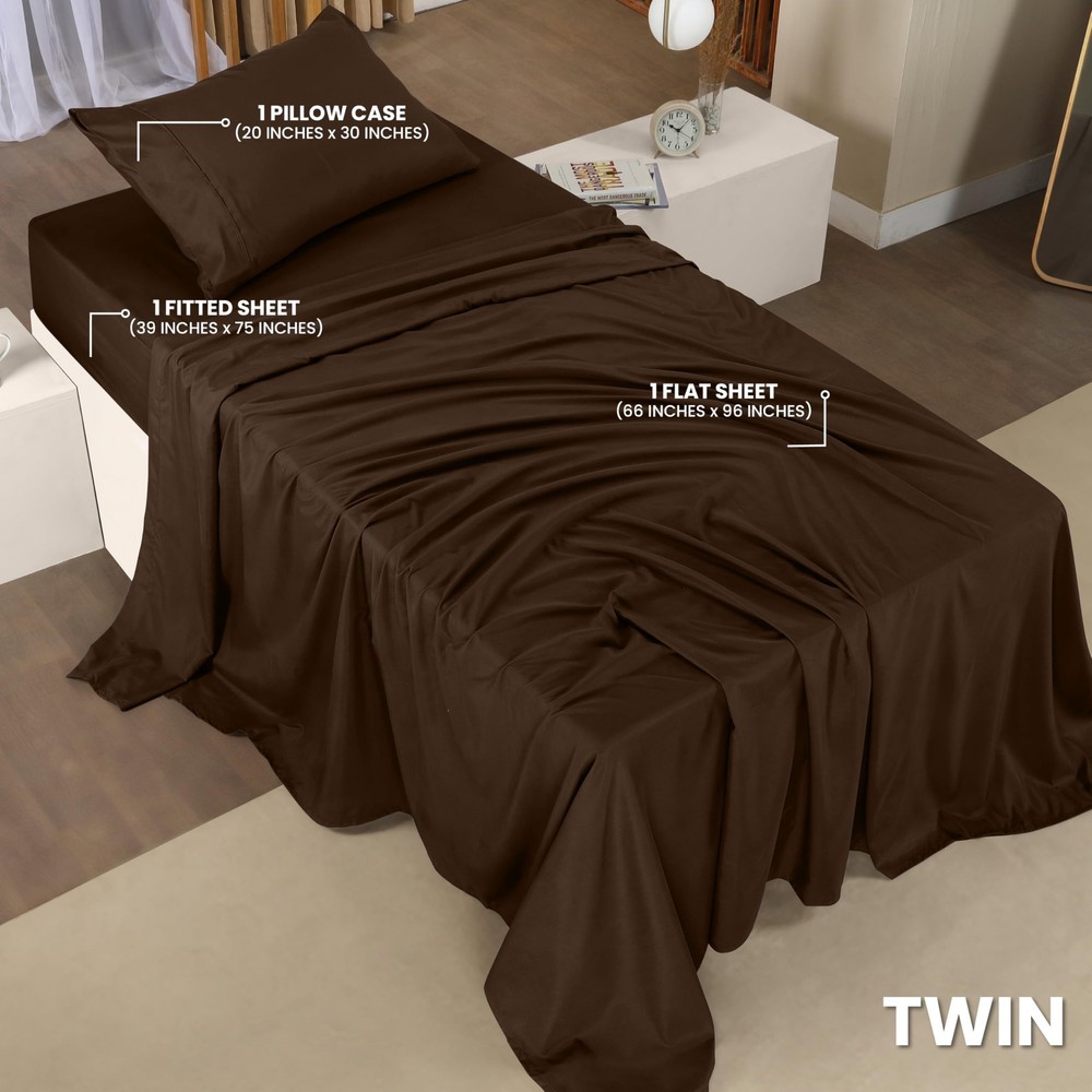 Utopia Bedding Twin Bed Sheets Set - 3 Piece Bedding - Brushed Microfiber - S...