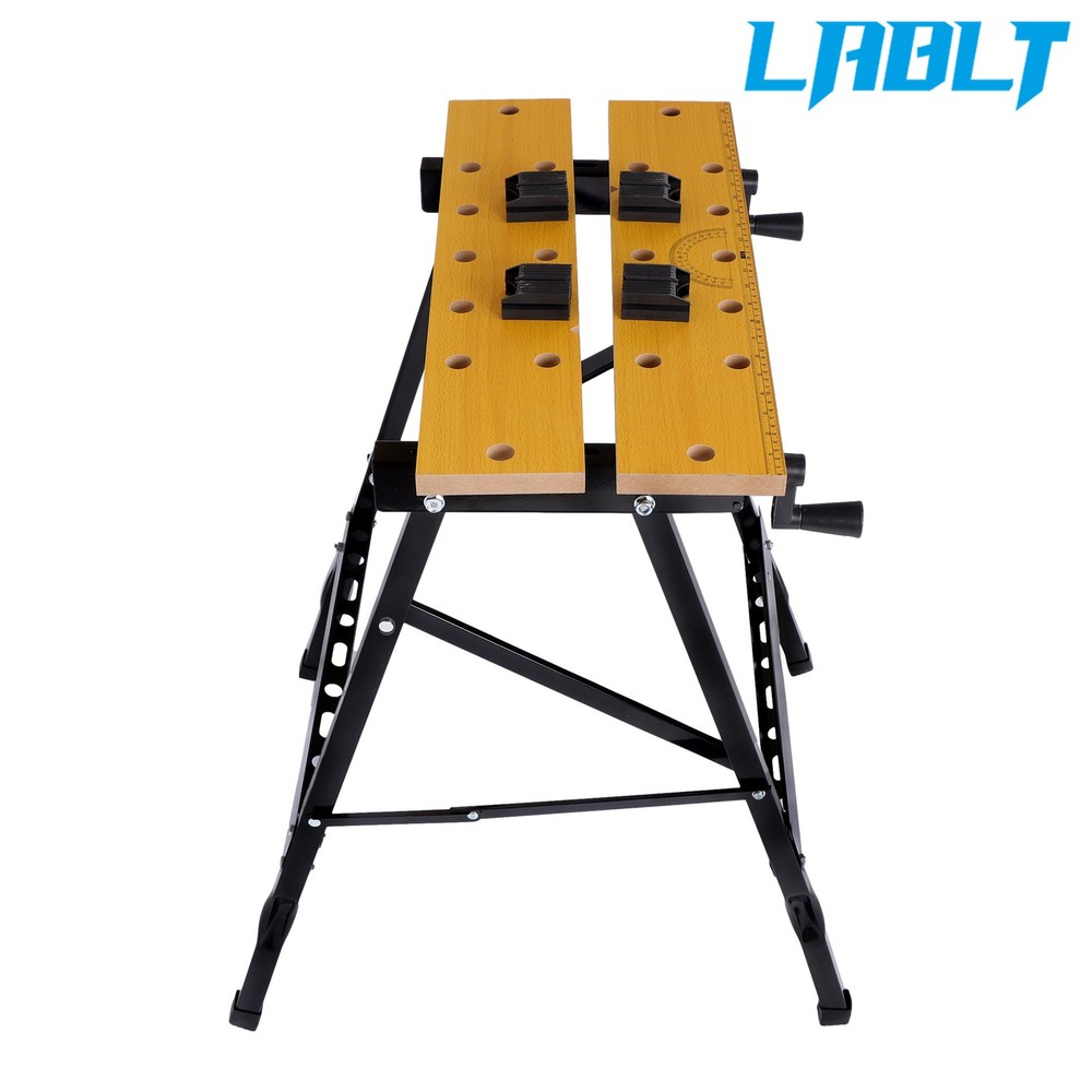 LABLT 220lb Folding Workbench,Vise Garage Steel Work Table Workshop Tool Storage
