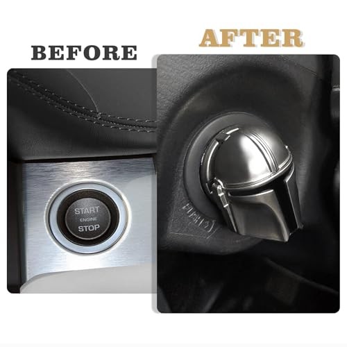Mando Style Universal Car Engine Start Stop Button Cover Anti-Scratch Silver