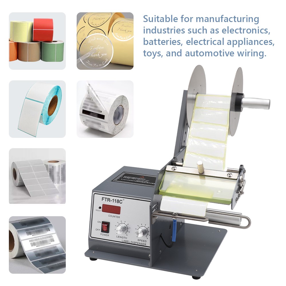 Automatic Label Dispenser Label Stripper Sticker Separating Machine 5-120mm 110V