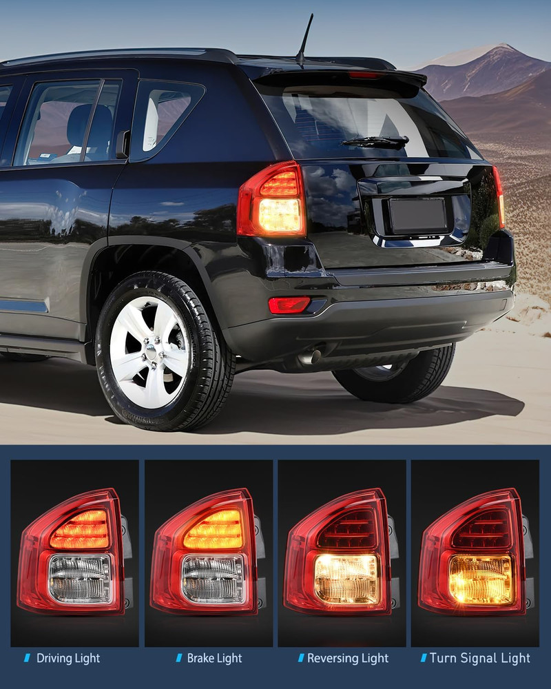Taillight Assembly Compatible with 2011 2012 2013 Jeep Compass Tail Light OE Sty