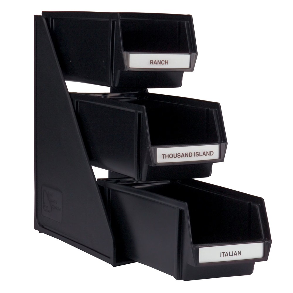 Traex 4843-06 Black 3 Tier Self Serve System with Clips