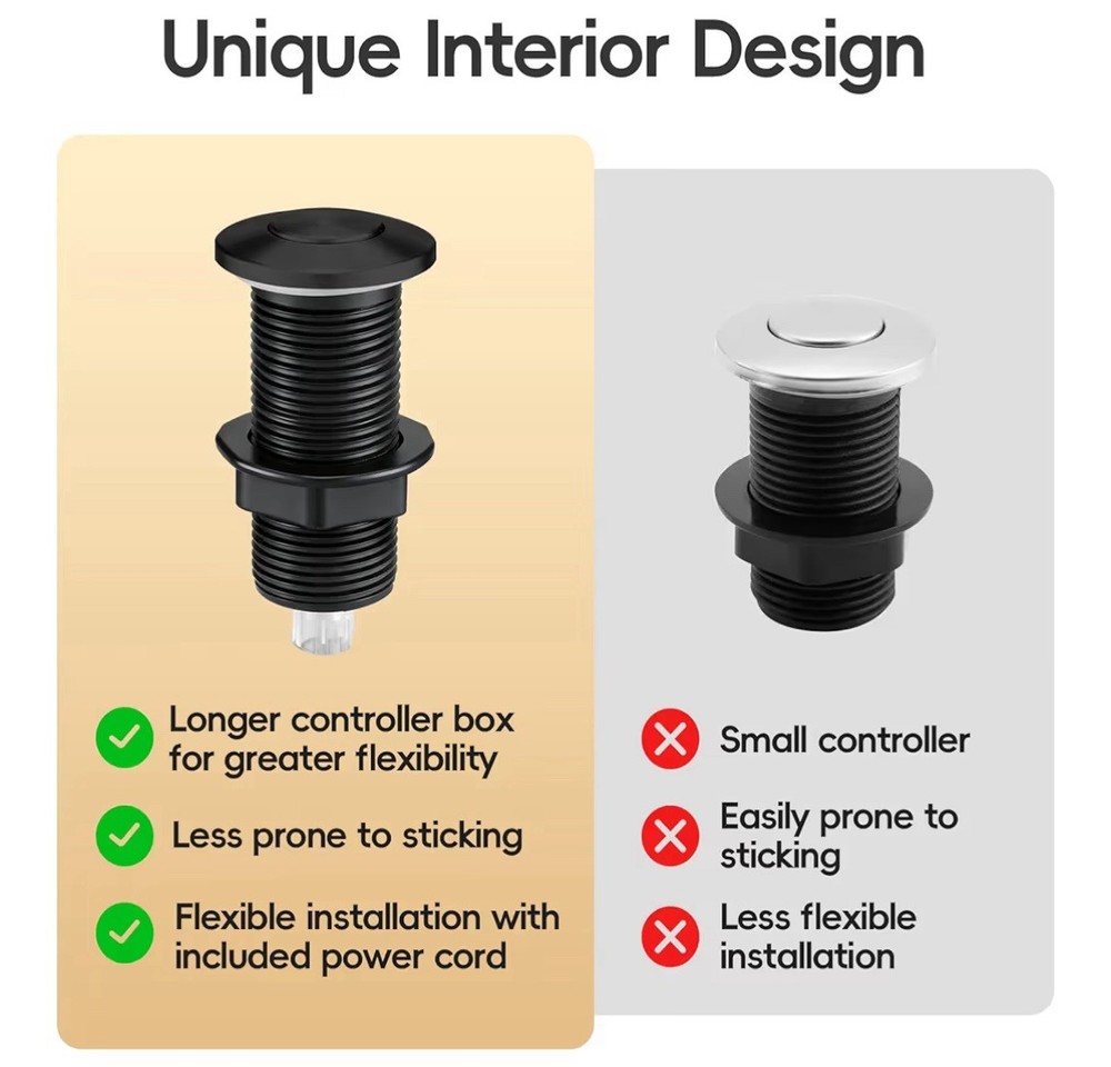 Garbage Disposal Air Switch,Food Waste Disposer Wireless Switch Kit,Push Button