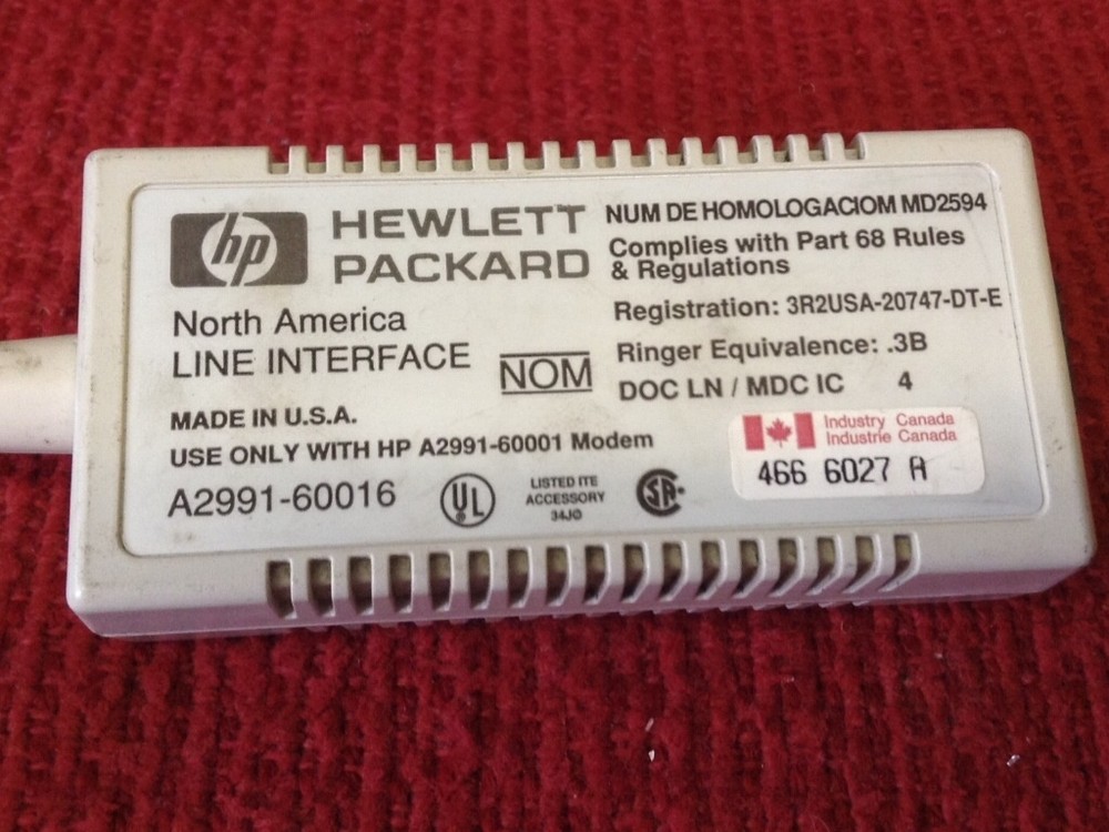 HP - Modem Line Interface Adapter - Part #A2991-60016
