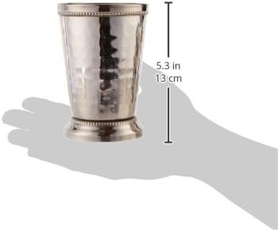 12 Oz Hammered Mint Julep Cup, Large, Silver