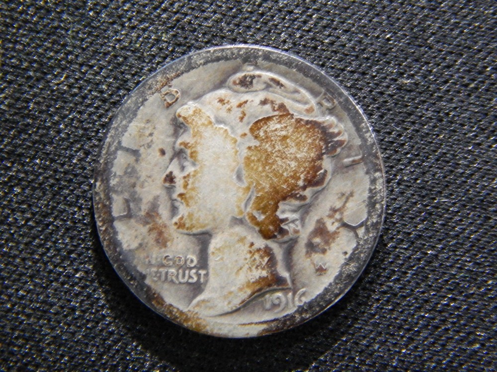 1916- Mercury Dime - Rare with MINT ERRORs Composition Error Still Awesome