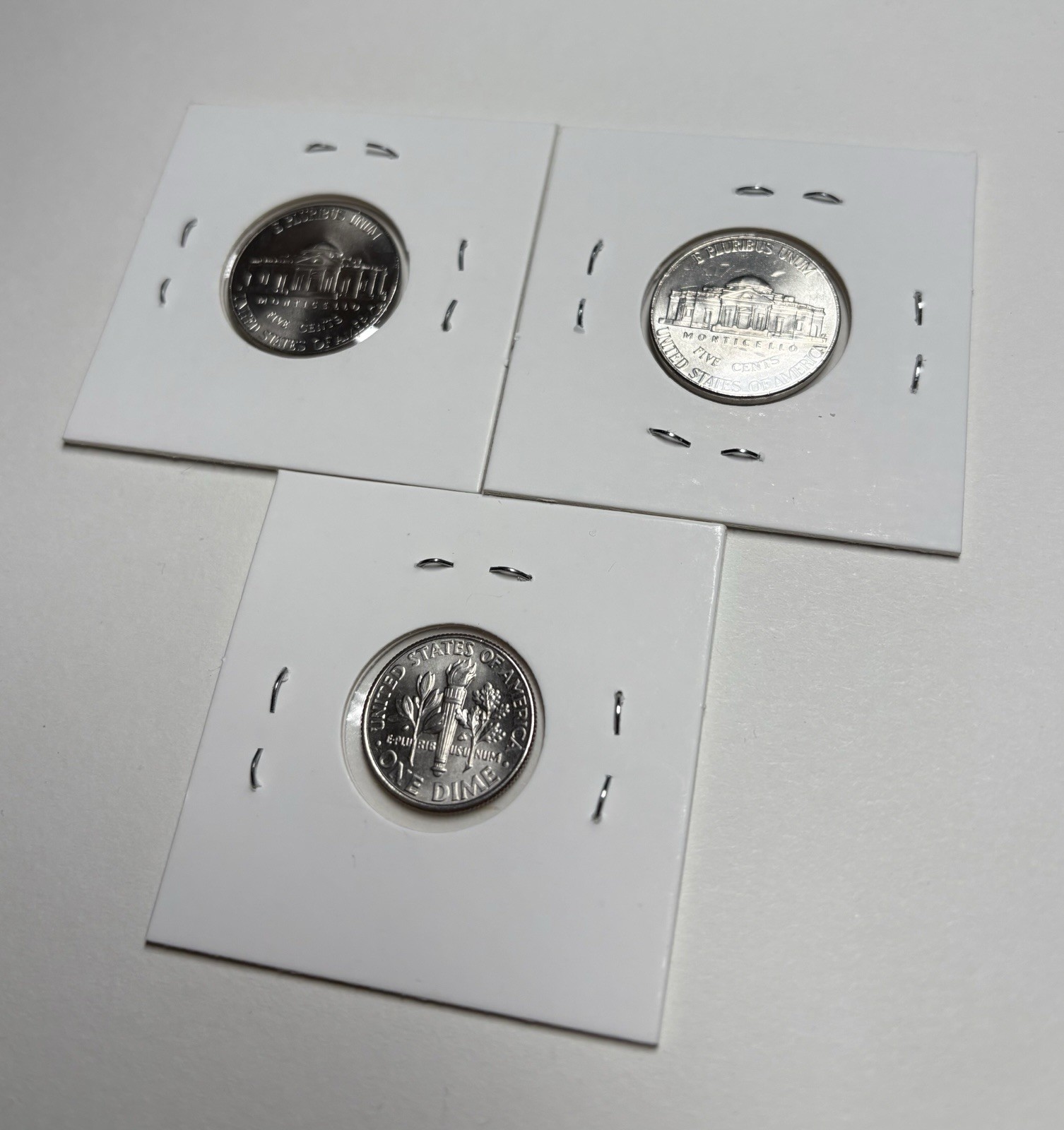 2025 3 Coin Lot Philadelphia + Denver Nickel 5 Cents / P Dime 10 C Circulated US