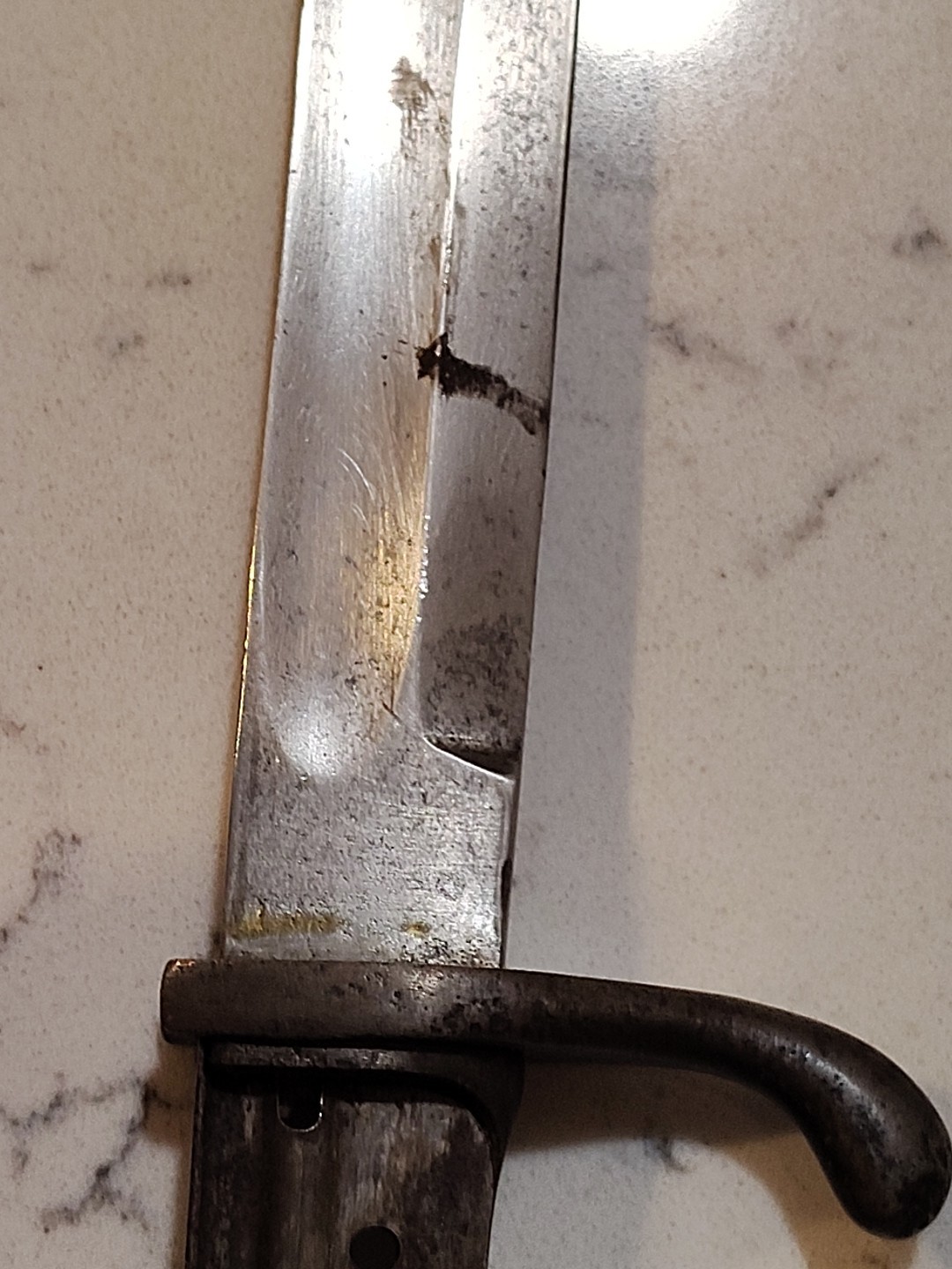 P. D. Luneschloss Solingen, German Bayonet & Scabbard, Handle Scales r Missing