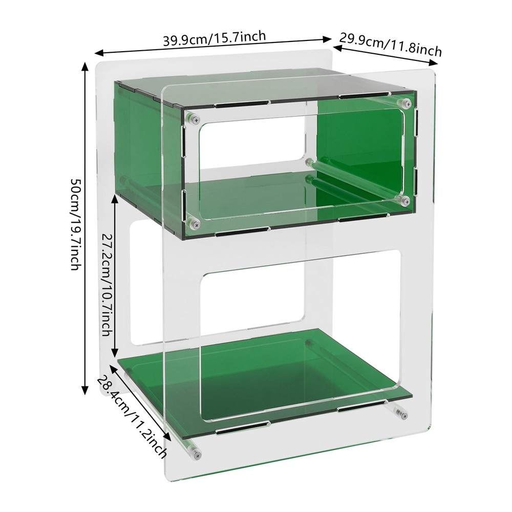 Acrylic Side Table Green Transparent Small Coffee Sofa End Table, Side Table