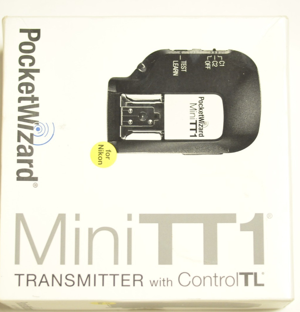 PocketWizard Mini TT1 transmitter for Nikon with instructions.
