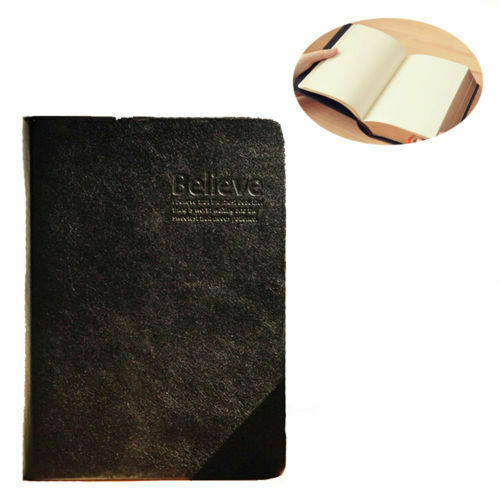 Vintage Thick Blank Paper Notebook Notepad Leather Journal Diary Sketchbook US