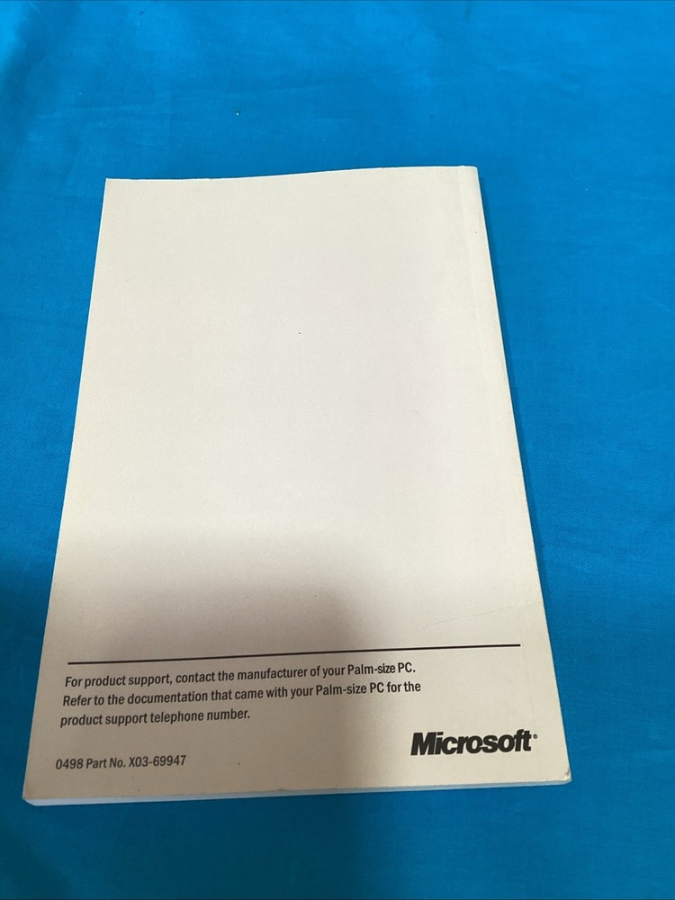 Microsoft Windows CE Printed User's Guide X03-69947
