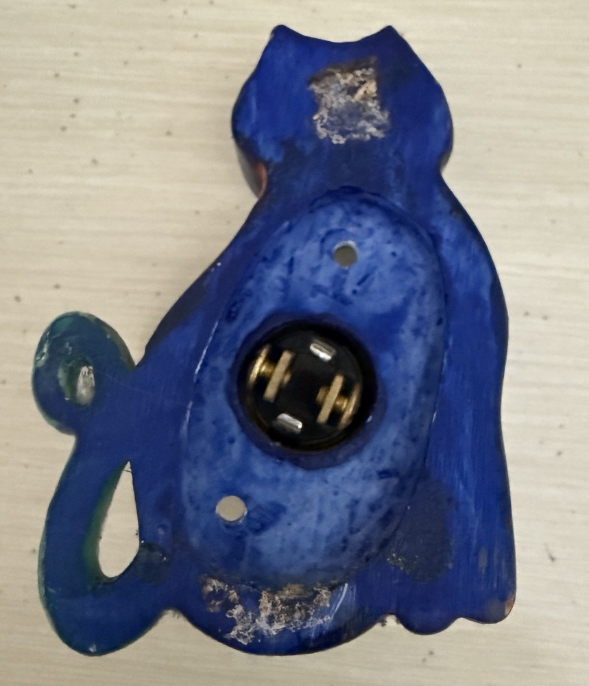 Doorbell Cover Lighted Button Ceramic Hand Painted Cat