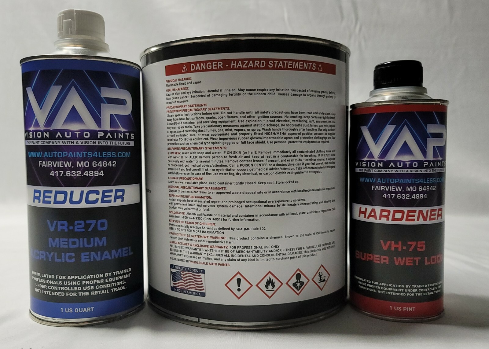 #8671 Bright Blue H.S. Metallic Single Stage Acrylic Enamel Paint Gallon Kit