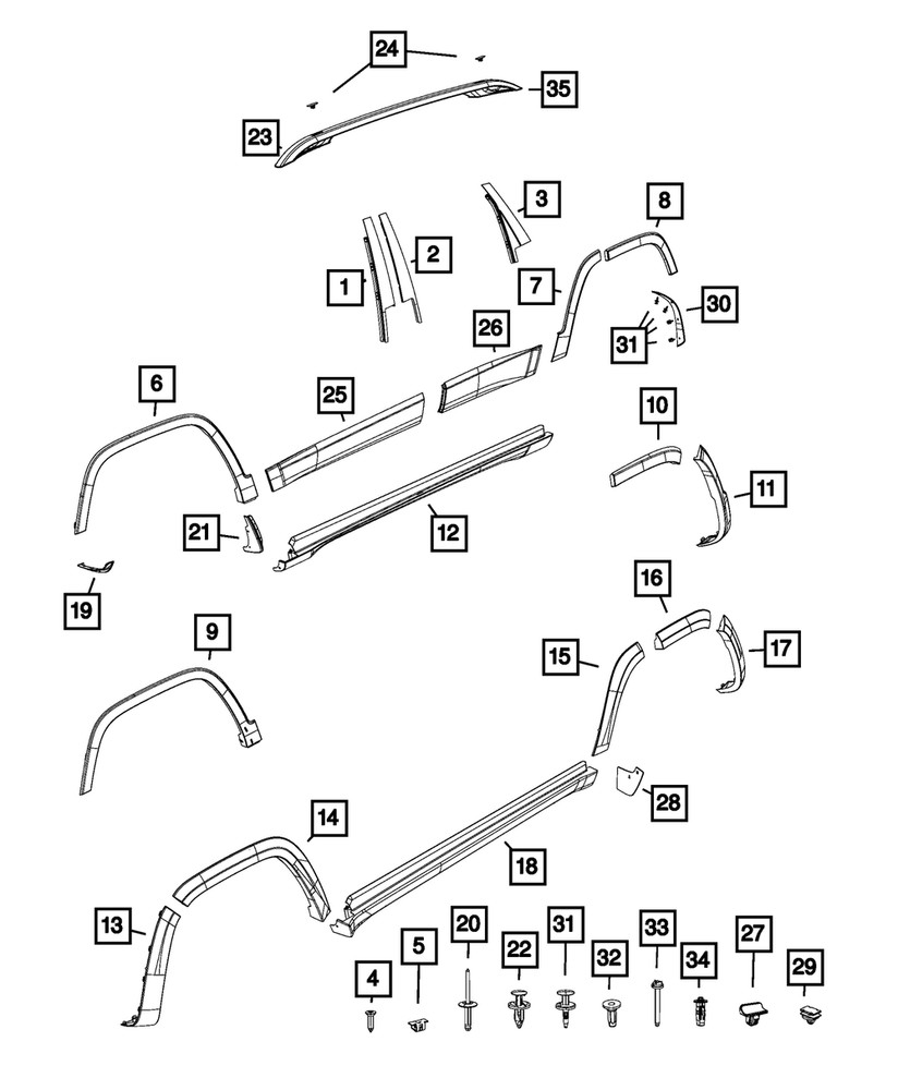 Genuine Mopar W Type Clip 68405616AA