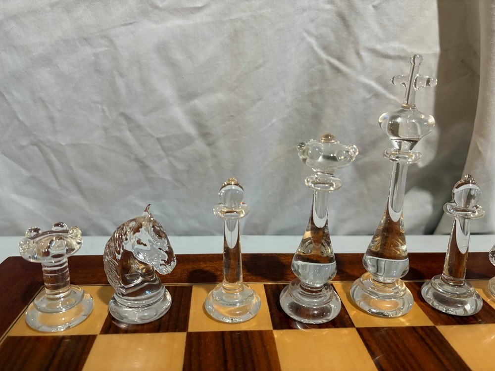 Vintage Glass Chess Set