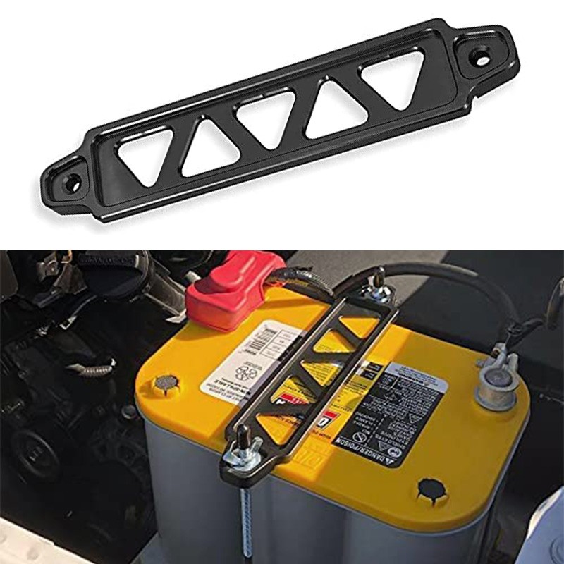 Speedy Black Billet Aluminum Car Battery Tie Down Holder Mount Bracket