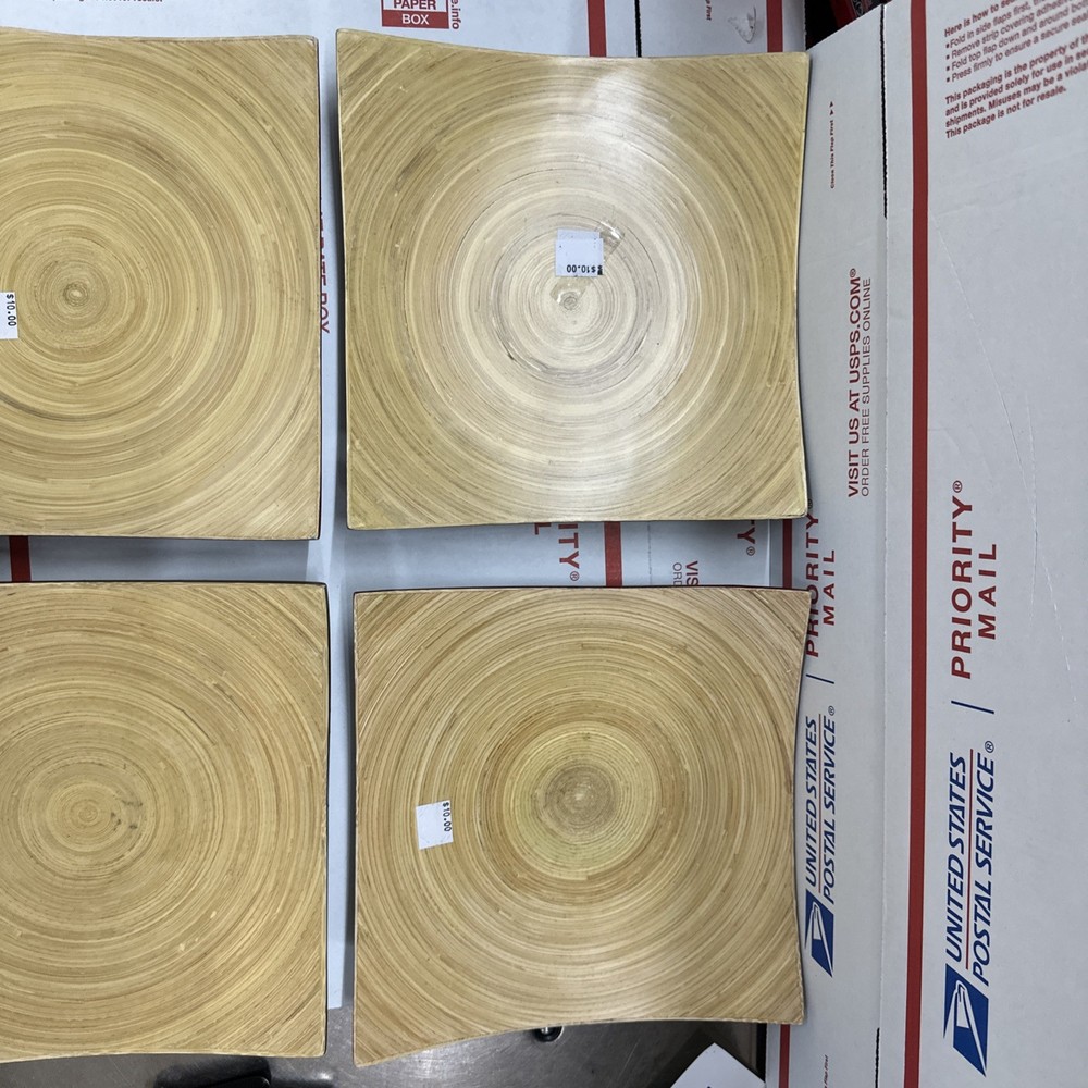 4x 8-1/4” Square Bamboo Serving Down
