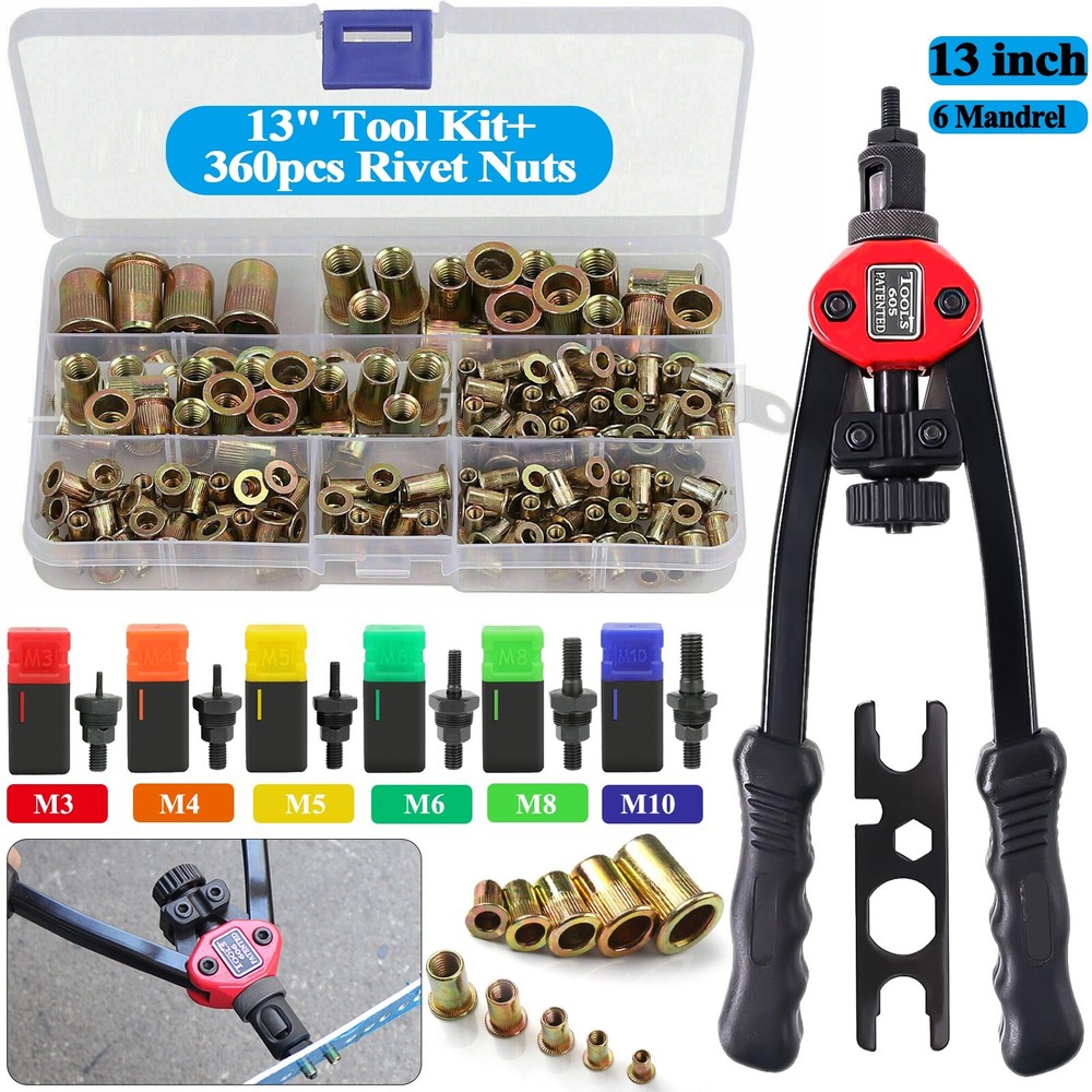 Rivet Gun Kit Rivnut Thread Setting Tools Nut Setter Tool NutSert Metal Working