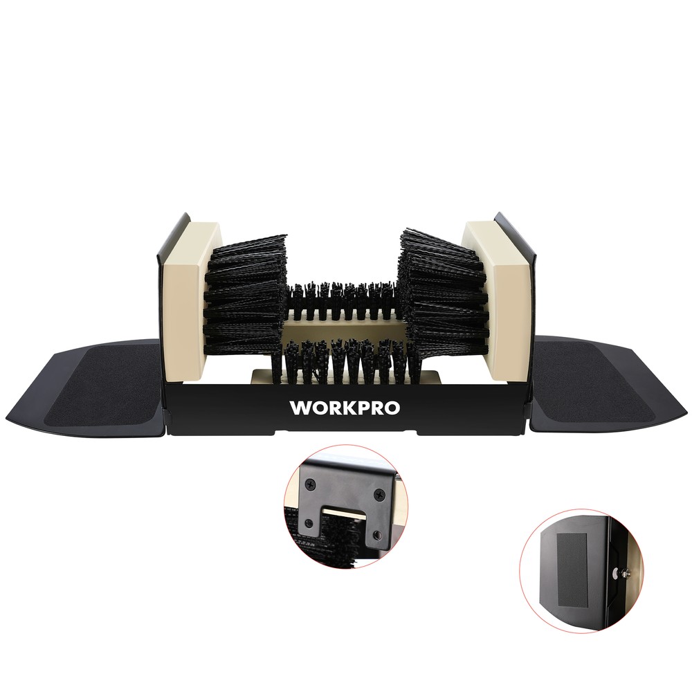WORKPRO Extra Wide Boot Scrubber Heavy Duty Boot Scraper Brush Shoe Mud Cleaner