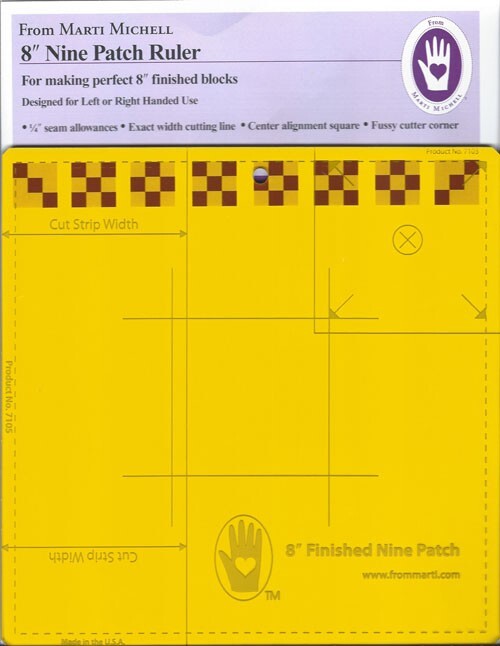 Marti Michell Nine Patch Ruler 8" - NEW