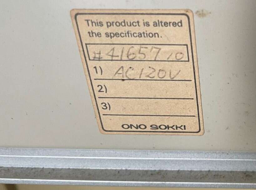 Ono Sokki CF-940 Dual Channel FFT Analyzer