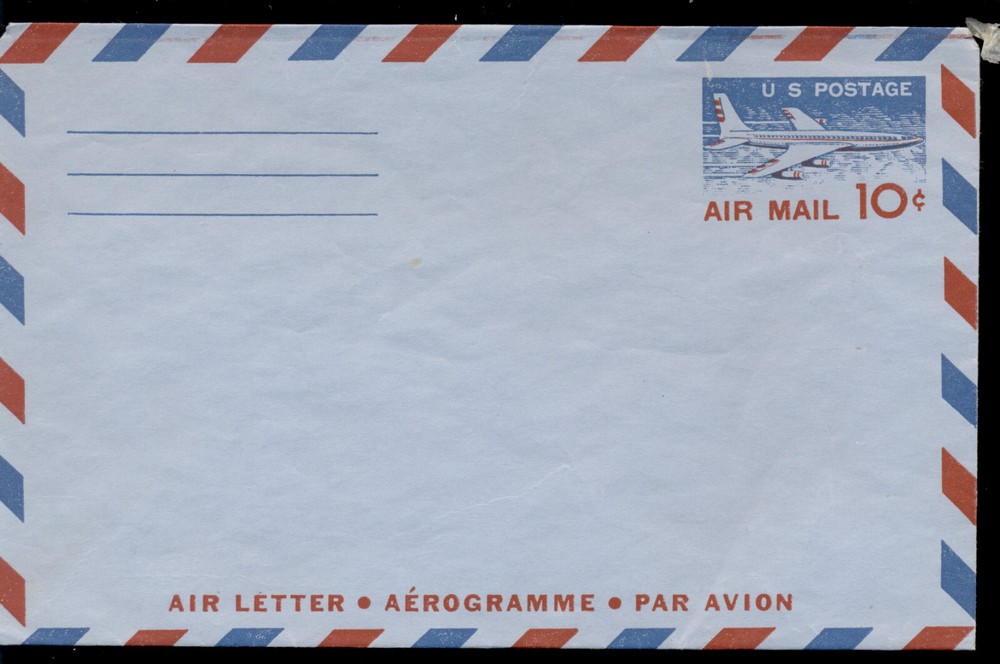 Mint US Aerograms - Scott# UC32a - SCV$ 10.00  (2 lines on back)