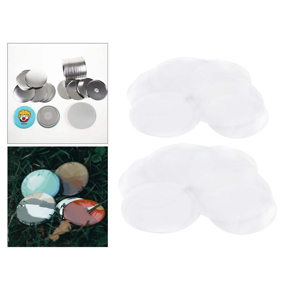 100Pcs Plastic Button Badge Button Machine Components Badge Machine Clear