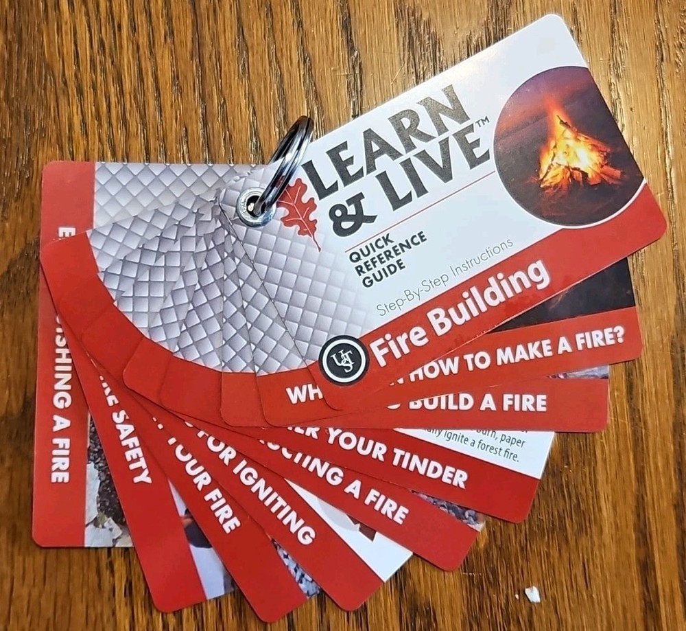 UST Live and Learn Fire Starting Kit Reference Guide Sparkforce Light-Me Tinder