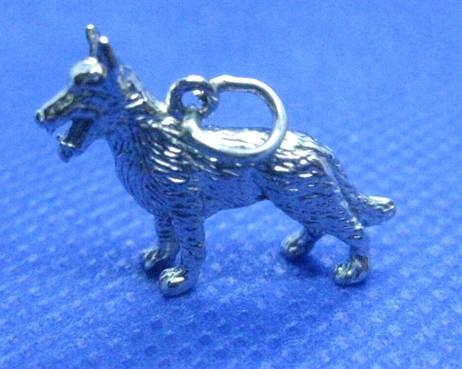 Sterling Silver German Shephard Charm