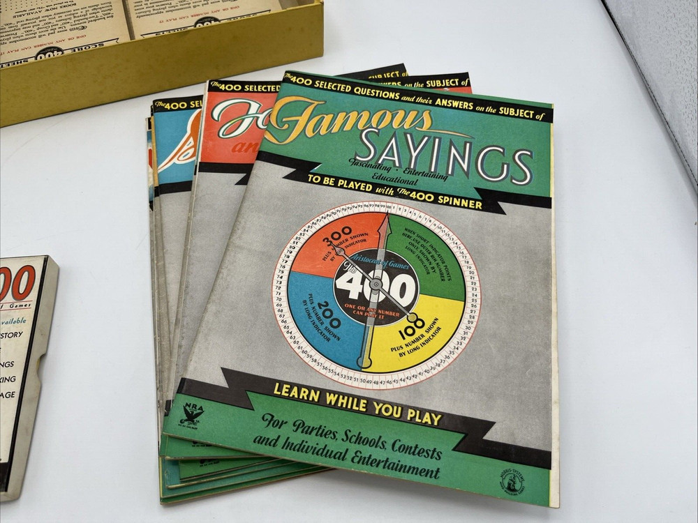Board Game Trivia Game The 400 Complete Original Box Learn Play