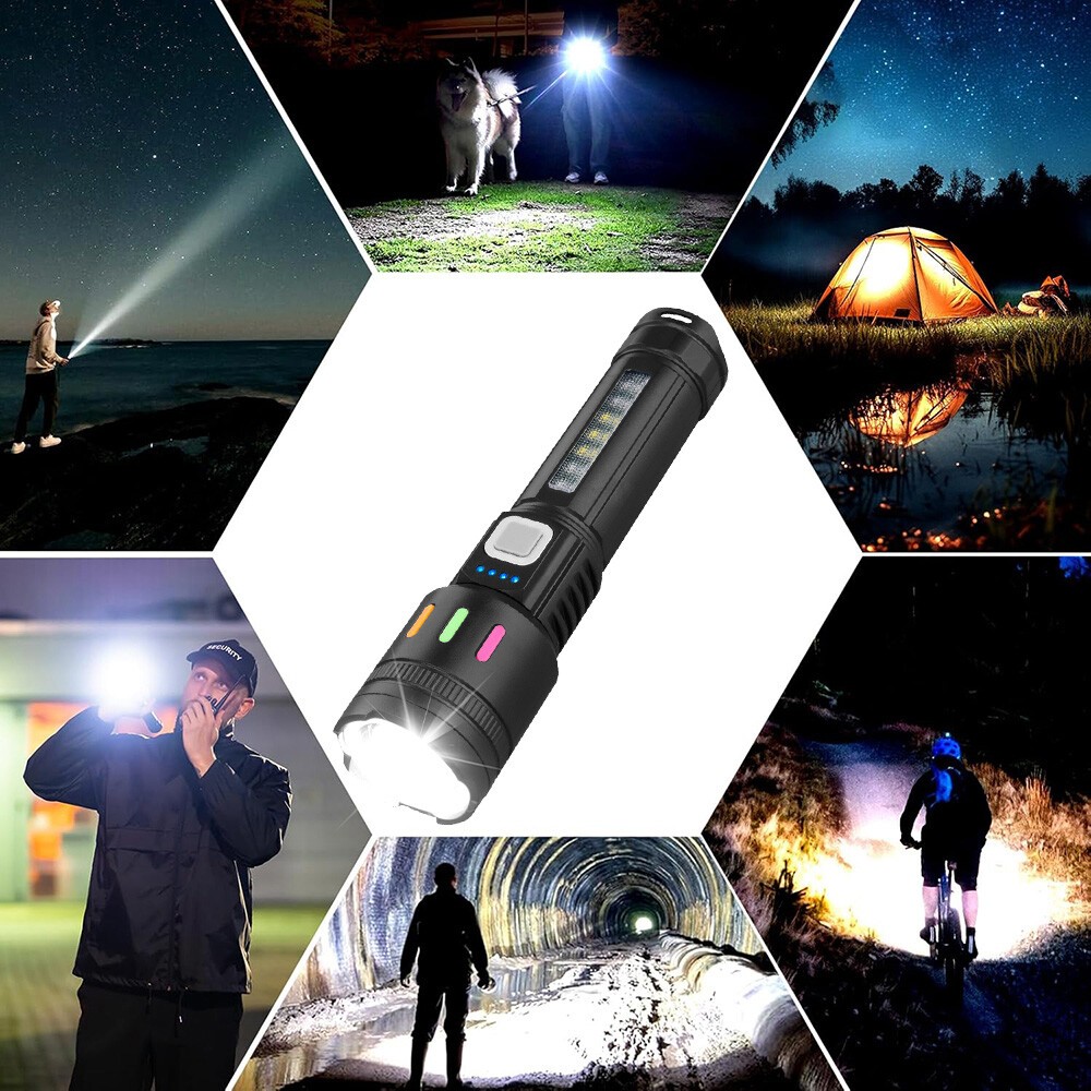 2 x 990000000Lumen Super Bright LED Flashlight Tactical Rechargeable Work Lights