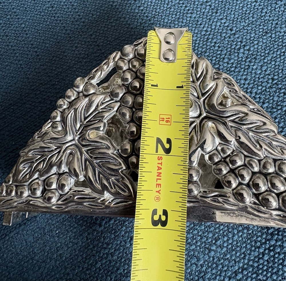 Vintage Silver Plated Grapes Letter/Napkin Holder