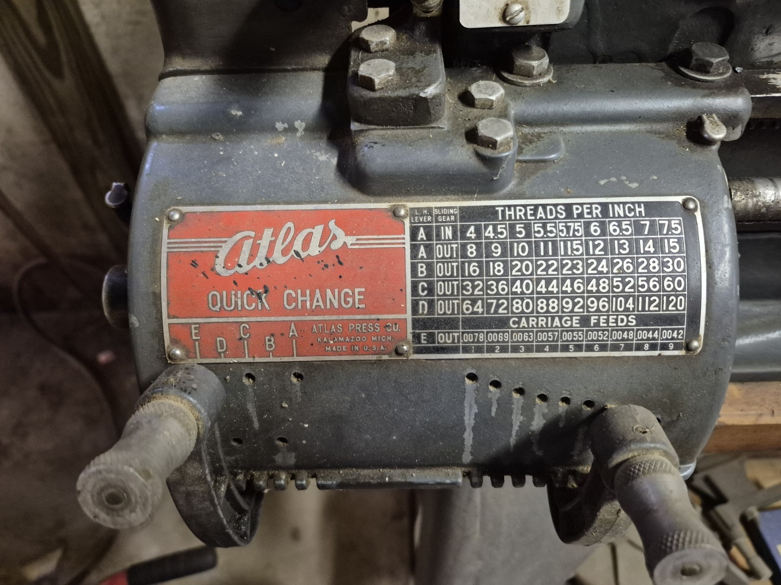 Atlas Engine Lathe Quick Change Gear Electric Manual with Accessories