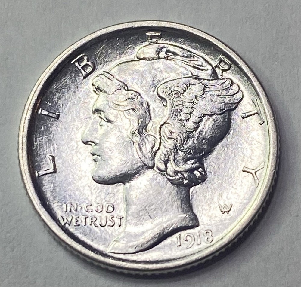 1918-D Mercury Dime Better Date Pristine MS LUSTER