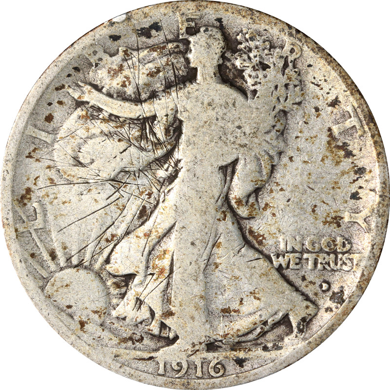 1916-D Obverse Walking Liberty Half