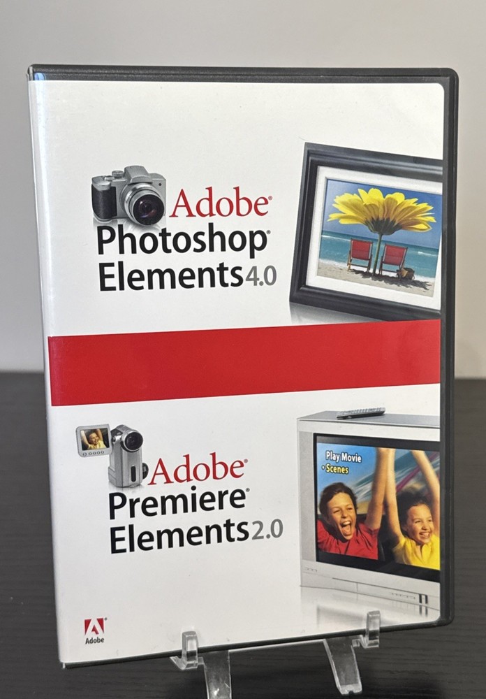 Photoshop Elements 4.0 AND Adobe Premier Elements 2.0 w Product Serial Key Code