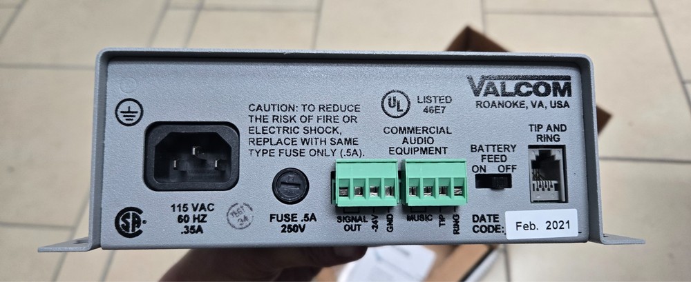 VALCOM V-2000A INTEGRATED SINGLE ZONE PAGE SYSTEM V2000A 1 ZONE ONE WAY